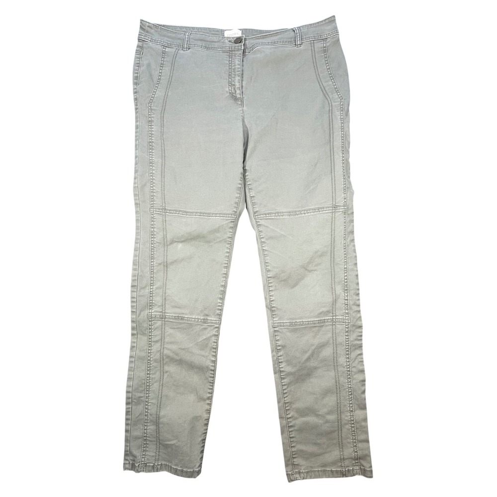 Chico's Green So Slimming Seamed Straight Leg Pants Women 2.5 L